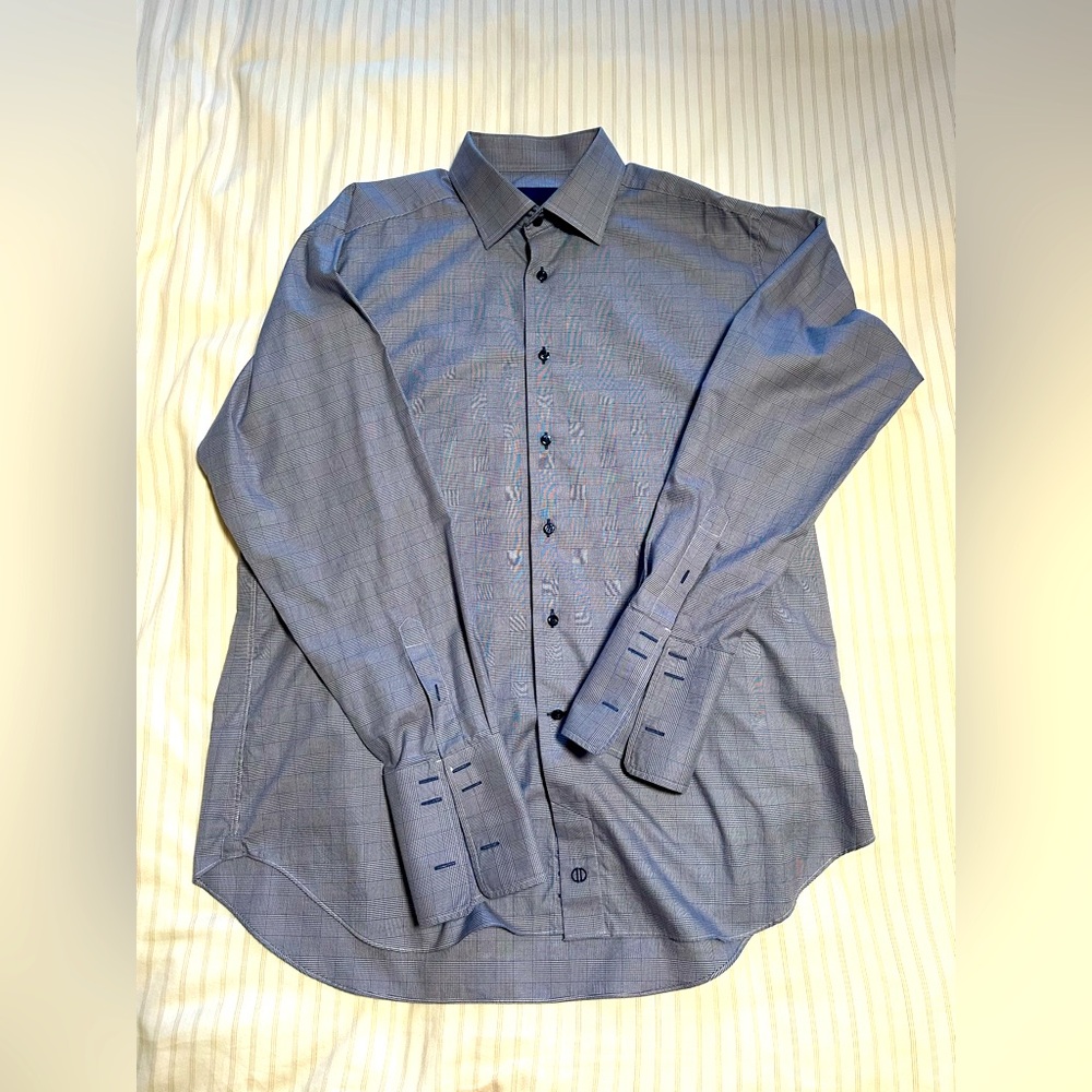 David Donahue Dress Shirt 17.5, French Cuffs